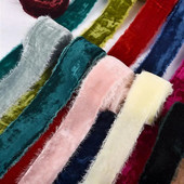 Βελούδινη κορδέλα πάχυνσης 3 υάρδων/ρολό Χειροποίητες κορδέλες με ξεφτισμένες άκρες Χριστουγεννιάτικο μπουκέτο δώρο Συσκευασία Διακοσμήσεις DIY Craft