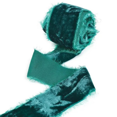 Βελούδινη κορδέλα πάχυνσης 3 υάρδων/ρολό Χειροποίητες κορδέλες με ξεφτισμένες άκρες Χριστουγεννιάτικο μπουκέτο δώρο Συσκευασία Διακοσμήσεις DIY Craft