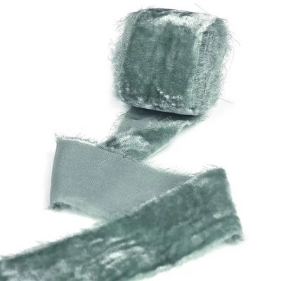 Βελούδινη κορδέλα πάχυνσης 3 υάρδων/ρολό Χειροποίητες κορδέλες με ξεφτισμένες άκρες Χριστουγεννιάτικο μπουκέτο δώρο Συσκευασία Διακοσμήσεις DIY Craft