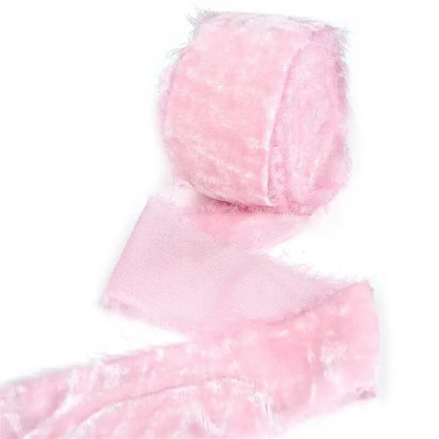 Βελούδινη κορδέλα πάχυνσης 3 υάρδων/ρολό Χειροποίητες κορδέλες με ξεφτισμένες άκρες Χριστουγεννιάτικο μπουκέτο δώρο Συσκευασία Διακοσμήσεις DIY Craft