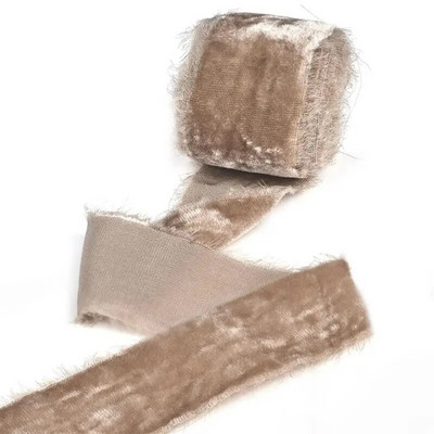 Βελούδινη κορδέλα πάχυνσης 3 υάρδων/ρολό Χειροποίητες κορδέλες με ξεφτισμένες άκρες Χριστουγεννιάτικο μπουκέτο δώρο Συσκευασία Διακοσμήσεις DIY Craft