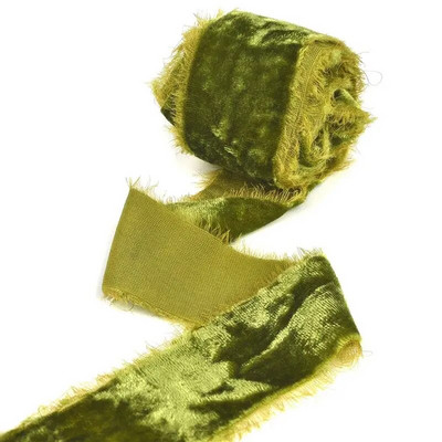 Βελούδινη κορδέλα πάχυνσης 3 υάρδων/ρολό Χειροποίητες κορδέλες με ξεφτισμένες άκρες Χριστουγεννιάτικο μπουκέτο δώρο Συσκευασία Διακοσμήσεις DIY Craft