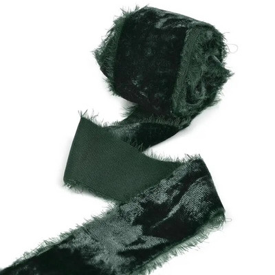 Βελούδινη κορδέλα πάχυνσης 3 υάρδων/ρολό Χειροποίητες κορδέλες με ξεφτισμένες άκρες Χριστουγεννιάτικο μπουκέτο δώρο Συσκευασία Διακοσμήσεις DIY Craft