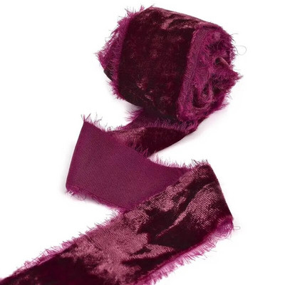 Βελούδινη κορδέλα πάχυνσης 3 υάρδων/ρολό Χειροποίητες κορδέλες με ξεφτισμένες άκρες Χριστουγεννιάτικο μπουκέτο δώρο Συσκευασία Διακοσμήσεις DIY Craft