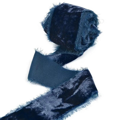 Βελούδινη κορδέλα πάχυνσης 3 υάρδων/ρολό Χειροποίητες κορδέλες με ξεφτισμένες άκρες Χριστουγεννιάτικο μπουκέτο δώρο Συσκευασία Διακοσμήσεις DIY Craft