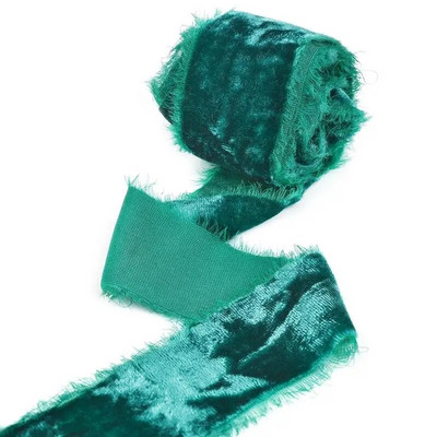 Βελούδινη κορδέλα πάχυνσης 3 υάρδων/ρολό Χειροποίητες κορδέλες με ξεφτισμένες άκρες Χριστουγεννιάτικο μπουκέτο δώρο Συσκευασία Διακοσμήσεις DIY Craft