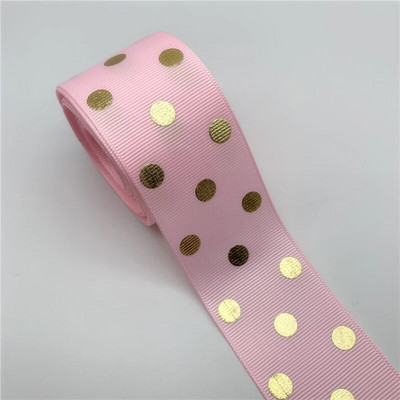 5 jardi 38 mm Grosgrain lint Kuumstantsitud täppidega lint DIY juuksepael Käsitsi valmistatud käsitöö pulmadeks jõulukaunistuseks