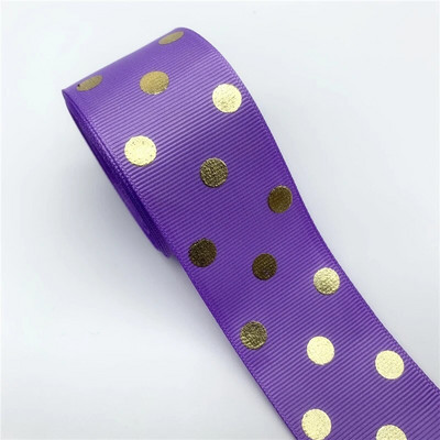 5 jardi 38 mm Grosgrain lint Kuumstantsitud täppidega lint DIY juuksepael Käsitsi valmistatud käsitöö pulmadeks jõulukaunistuseks