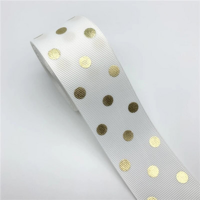 5 jardi 38 mm Grosgrain lint Kuumstantsitud täppidega lint DIY juuksepael Käsitsi valmistatud käsitöö pulmadeks jõulukaunistuseks