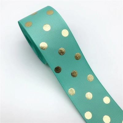 5 jardi 38 mm Grosgrain lint Kuumstantsitud täppidega lint DIY juuksepael Käsitsi valmistatud käsitöö pulmadeks jõulukaunistuseks