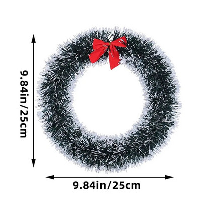 Božićni vijenac za ulazna vrata Božićna mašna vijenac 25-30 cm bijeli i zeleni vrh Božićni vijenac prozor trgovačkog centra Božić