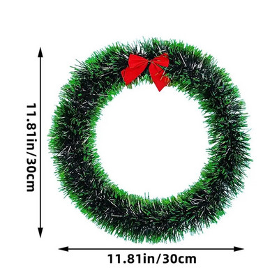 Božićni vijenac za ulazna vrata Božićna mašna vijenac 25-30 cm bijeli i zeleni vrh Božićni vijenac prozor trgovačkog centra Božić