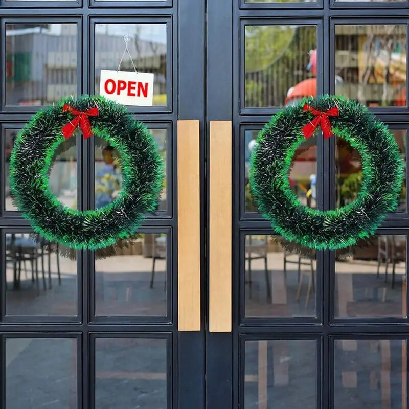 Božićni vijenac za ulazna vrata Božićna mašna vijenac 25-30 cm bijeli i zeleni vrh Božićni vijenac prozor trgovačkog centra Božić