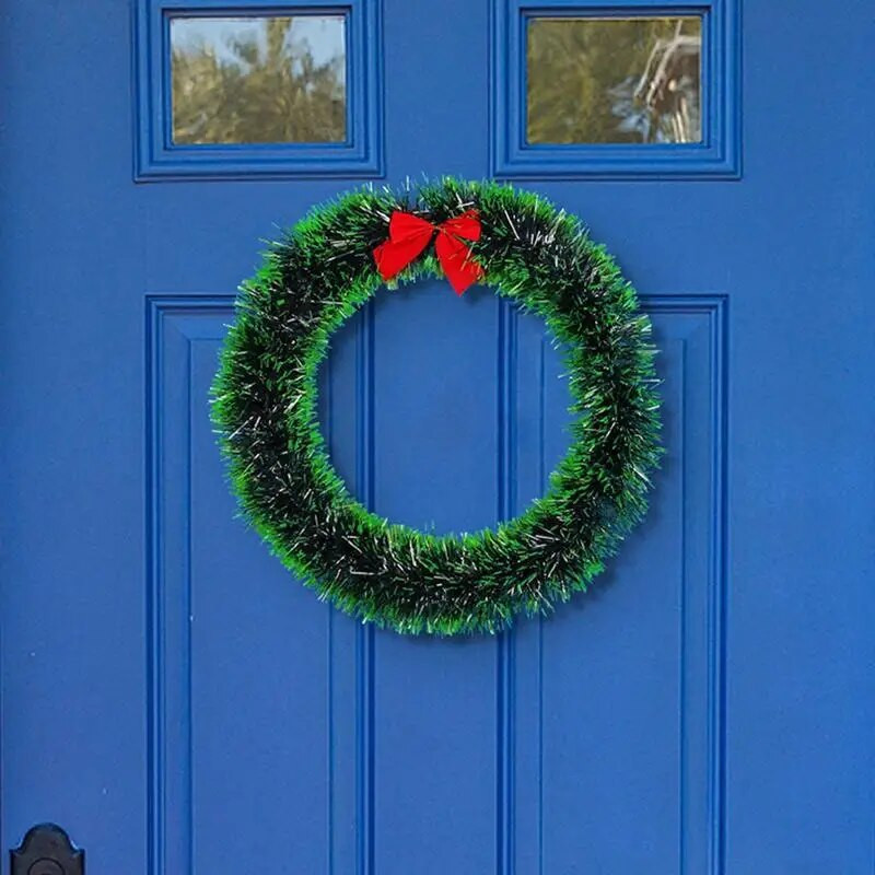 Božićni vijenac za ulazna vrata Božićna mašna vijenac 25-30 cm bijeli i zeleni vrh Božićni vijenac prozor trgovačkog centra Božić
