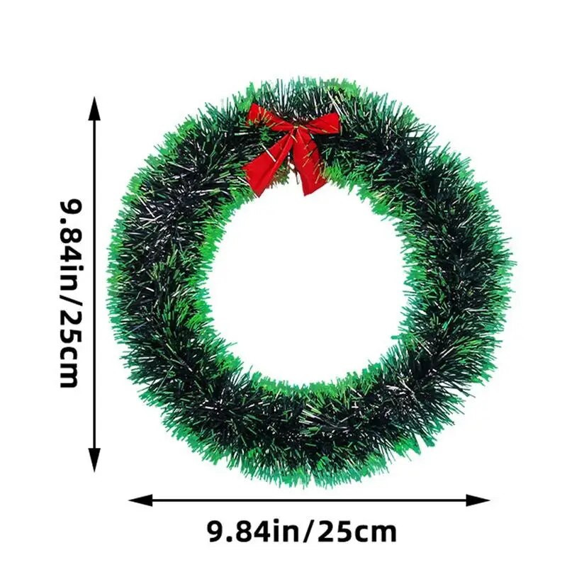 Božićni vijenac za ulazna vrata Božićna mašna vijenac 25-30 cm bijeli i zeleni vrh Božićni vijenac prozor trgovačkog centra Božić