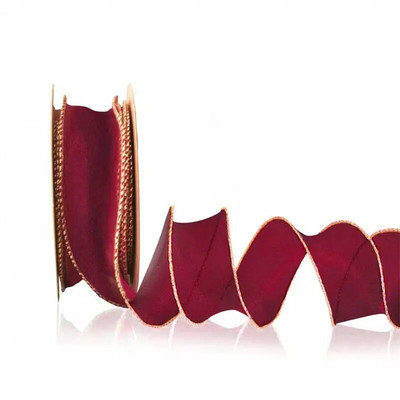 4 cm caurspīdīgas vadu organzas lentes ar Golden Edge modes lenti DIY dāvanu iesaiņošanai kāzu pušķu Ziemassvētku dekorēšanai