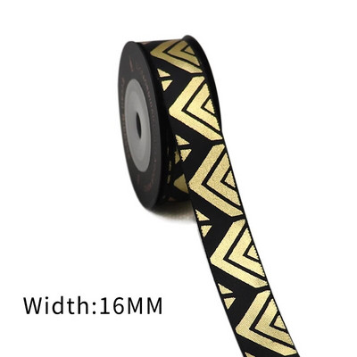 Σατέν κορδέλα με στάμπα χρυσού φύλλου 5 μέτρων για συσκευασία δώρου Συσκευασία γάμου Χριστουγεννιάτικη διακόσμηση γενεθλίων 2020122201