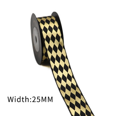 Σατέν κορδέλα με στάμπα χρυσού φύλλου 5 μέτρων για συσκευασία δώρου Συσκευασία γάμου Χριστουγεννιάτικη διακόσμηση γενεθλίων 2020122201