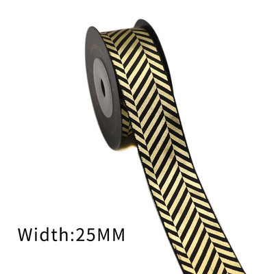 Σατέν κορδέλα με στάμπα χρυσού φύλλου 5 μέτρων για συσκευασία δώρου Συσκευασία γάμου Χριστουγεννιάτικη διακόσμηση γενεθλίων 2020122201