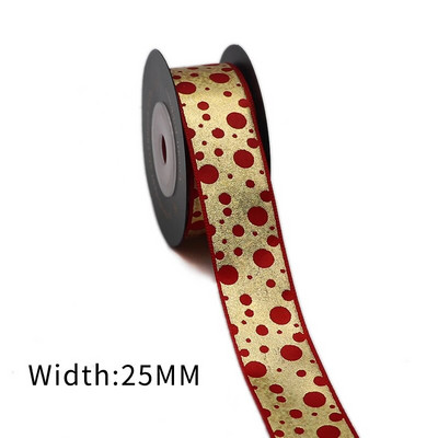 Σατέν κορδέλα με στάμπα χρυσού φύλλου 5 μέτρων για συσκευασία δώρου Συσκευασία γάμου Χριστουγεννιάτικη διακόσμηση γενεθλίων 2020122201