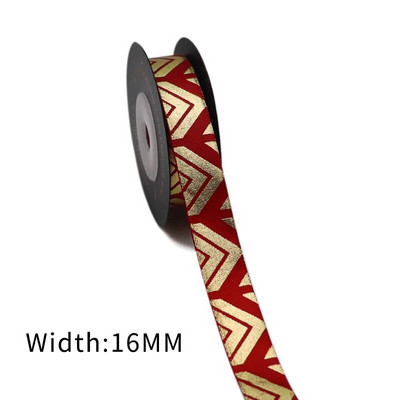 Σατέν κορδέλα με στάμπα χρυσού φύλλου 5 μέτρων για συσκευασία δώρου Συσκευασία γάμου Χριστουγεννιάτικη διακόσμηση γενεθλίων 2020122201