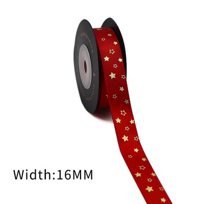 Σατέν κορδέλα με στάμπα χρυσού φύλλου 5 μέτρων για συσκευασία δώρου Συσκευασία γάμου Χριστουγεννιάτικη διακόσμηση γενεθλίων 2020122201