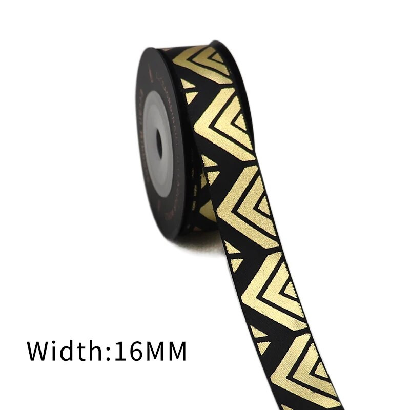 Σατέν κορδέλα με στάμπα χρυσού φύλλου 5 μέτρων για συσκευασία δώρου Συσκευασία γάμου Χριστουγεννιάτικη διακόσμηση γενεθλίων 2020122201