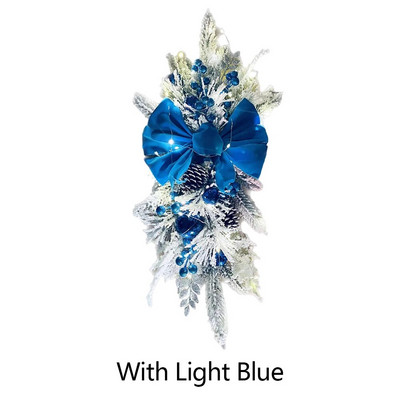 Ziemassvētku vainaga durvju sienas rotājums Jaungada vainags ar priežu čiekuriem ogas egles sarkanas lentes loks Navidad Ziemassvētku dekors