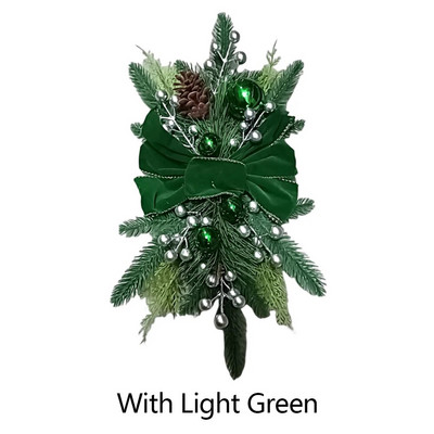 Ziemassvētku vainaga durvju sienas rotājums Jaungada vainags ar priežu čiekuriem ogas egles sarkanas lentes loks Navidad Ziemassvētku dekors