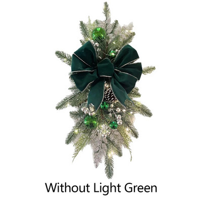 Ziemassvētku vainaga durvju sienas rotājums Jaungada vainags ar priežu čiekuriem ogas egles sarkanas lentes loks Navidad Ziemassvētku dekors