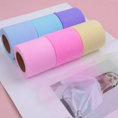 6cm*25yards/Roll DIY Craft Soild Tulle Fabric Gift Bow Packaging Ribbon Big Bow Ribbon Neck Floret Tulle Ribbon Roll Продажба на едро