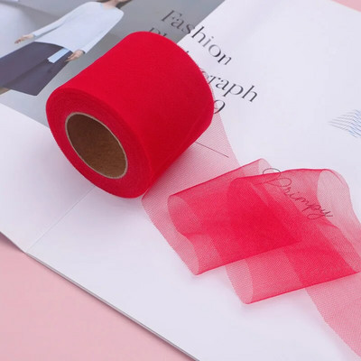 6 cm * 25 jardi / rullītis DIY Craft Soild Tille audums Dāvanu bantīšu iepakojums Lente Big Bow Lentes Kakls Floret Till Lentes Roll Vairumtirdzniecība