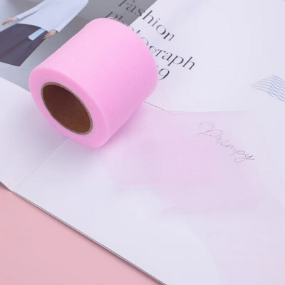 6 cm * 25 jardi / rullītis DIY Craft Soild Tille audums Dāvanu bantīšu iepakojums Lente Big Bow Lentes Kakls Floret Till Lentes Roll Vairumtirdzniecība