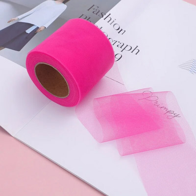 6 cm * 25 jardi / rullītis DIY Craft Soild Tille audums Dāvanu bantīšu iepakojums Lente Big Bow Lentes Kakls Floret Till Lentes Roll Vairumtirdzniecība