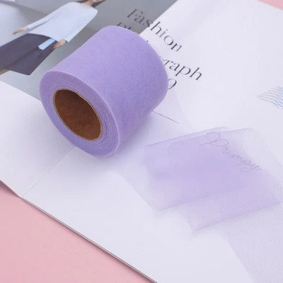 6 cm * 25 jardi / rullītis DIY Craft Soild Tille audums Dāvanu bantīšu iepakojums Lente Big Bow Lentes Kakls Floret Till Lentes Roll Vairumtirdzniecība