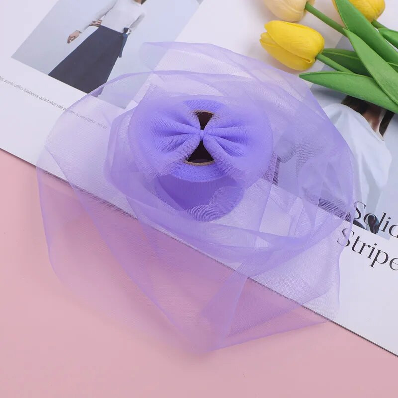 6 cm * 25 jardi / rullītis DIY Craft Soild Tille audums Dāvanu bantīšu iepakojums Lente Big Bow Lentes Kakls Floret Till Lentes Roll Vairumtirdzniecība