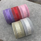 5 jardi 1" 25 mm sädelev organza lint vibu juuksed pulmapidu jõulukaunistus pits käsitöö