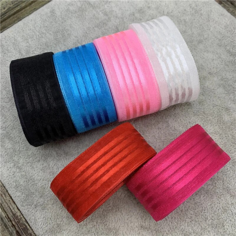 5 jardi/lote 25 mm satīna malas organzas lente priekšgala matiem kāzu Ziemassvētku dekorēšanai mežģīņu amatniecībai, DIY dāvanu komplekts