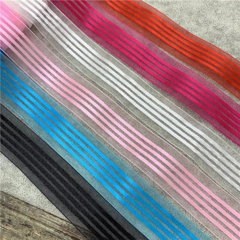 5 jardi/lote 25 mm satīna malas organzas lente priekšgala matiem kāzu Ziemassvētku dekorēšanai mežģīņu amatniecībai, DIY dāvanu komplekts