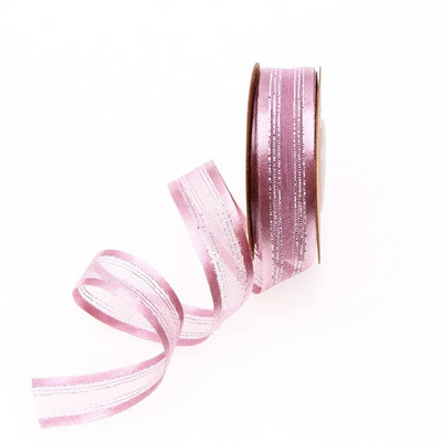 10 jardi/rullī 20 mm divpusēja satīna lente ar zelta malu žakarda organzas lentes kāzu dekorēšanai dāvanu iesaiņošanai