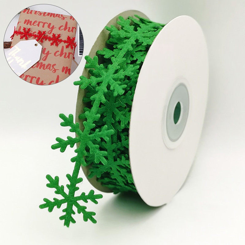 5M „pasidaryk pats“ kalėdinė juostelė, neaustinė snaigės dekoravimo juosta, reljefinė juostelė dovanų dėžutės pakavimo juostelė festivalio dekoracija