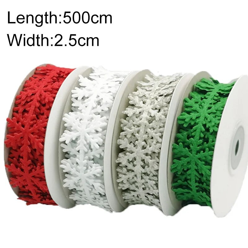 5M „pasidaryk pats“ kalėdinė juostelė, neaustinė snaigės dekoravimo juosta, reljefinė juostelė dovanų dėžutės pakavimo juostelė festivalio dekoracija