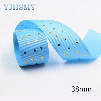 L-20609-523 1-1/2” karstā zelta punktu apdrukas lente, 5 jardi, ar rokām darināti matu aksesuāri Materiāls, bantīšu rotājumi