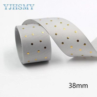 L-20609-523 1-1/2” karstā zelta punktu apdrukas lente, 5 jardi, ar rokām darināti matu aksesuāri Materiāls, bantīšu rotājumi