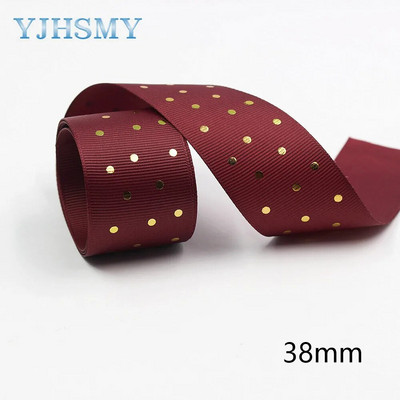 L-20609-523 1-1/2” karstā zelta punktu apdrukas lente, 5 jardi, ar rokām darināti matu aksesuāri Materiāls, bantīšu rotājumi