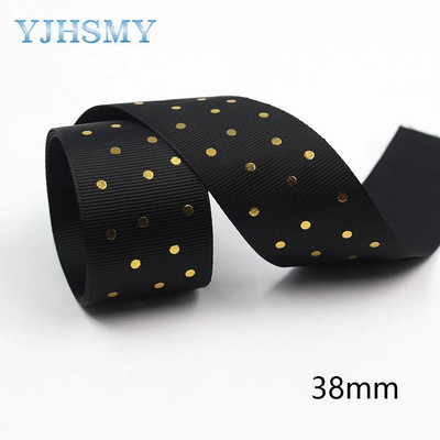 L-20609-523 1-1/2” karstā zelta punktu apdrukas lente, 5 jardi, ar rokām darināti matu aksesuāri Materiāls, bantīšu rotājumi