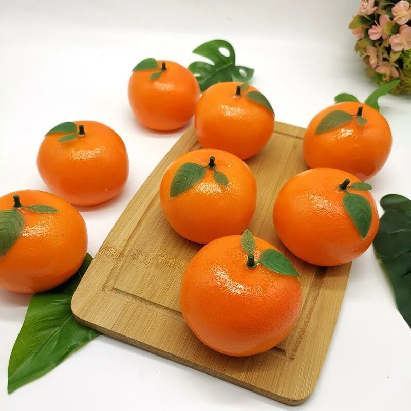 Нова симулация на портокали с листа Симулация на плодове Орнаменти от пяна Модел Домашна мода Декоративни аксесоари