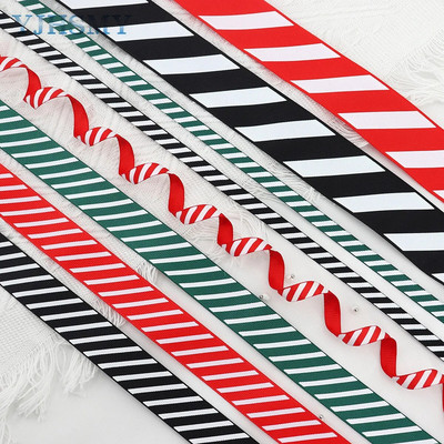 Χριστουγεννιάτικη κορδέλα Grosgrain Red White Stripes 5 Yards για Χριστουγεννιάτικη διακόσμηση σπιτιού, συσκευασία δώρου, φιόγκος, στεφάνι, χειροτεχνίες DIY