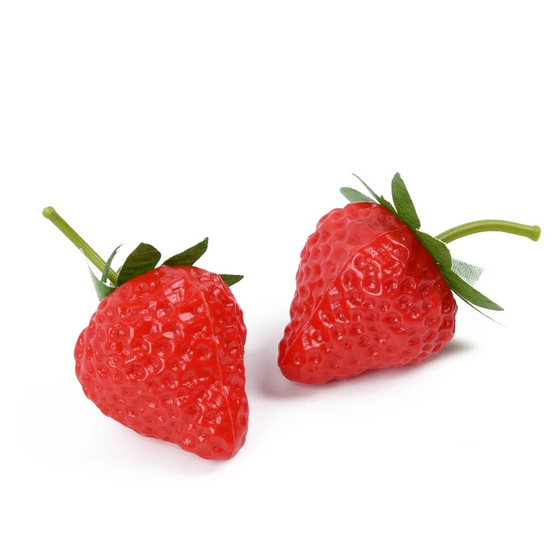 20τμχ Artificial Strawberry DIY Artificial Fruits Νηπιαγωγείο Πλαστικά Ψεύτικα Φρούτα για Χριστουγεννιάτικο Διακοσμητικό Γάμου σπιτιού