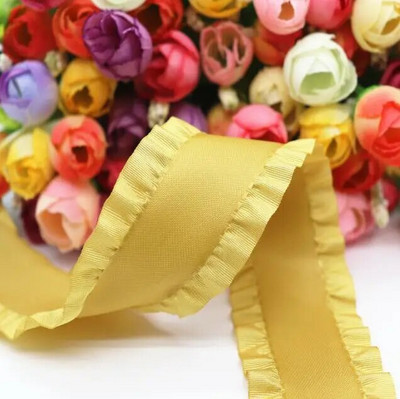 5 jardi Falbala volānveida lente Lotosa lapu lentes 7/8" 22 MM/1,5" 38 MM matu bantēm DIY Amatniecība ar rokām darināti aksesuāri M19041602